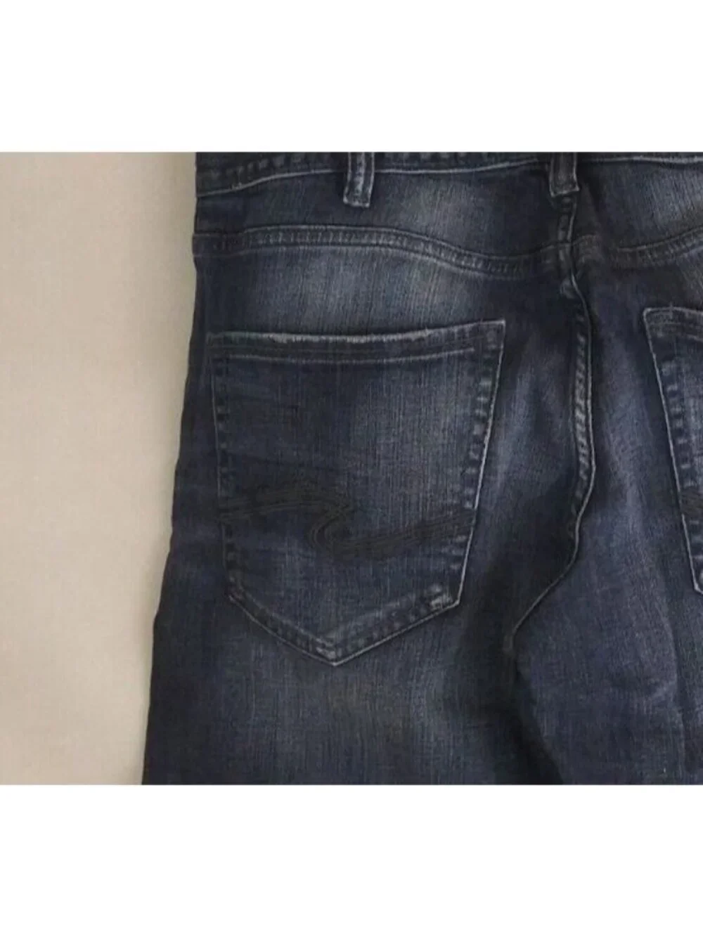 Silver Eddie Men's Distressed Whiskered Bootcut Jeans Size 33x32